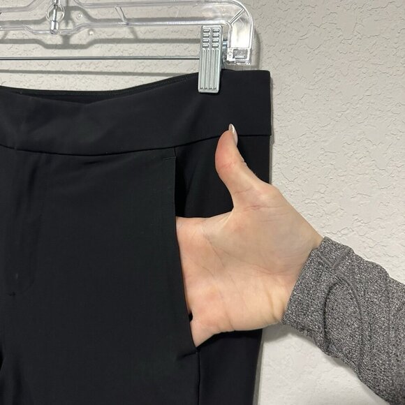 Athleta Black Pants High Waist Womens Size 10 Zip Pant Leg Water Wicking - Picture 3 of 9